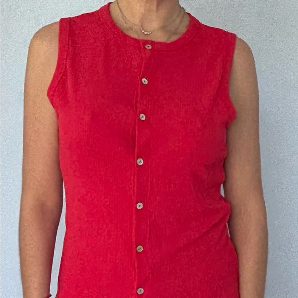 Green Envelope Vibrant Red Blouse